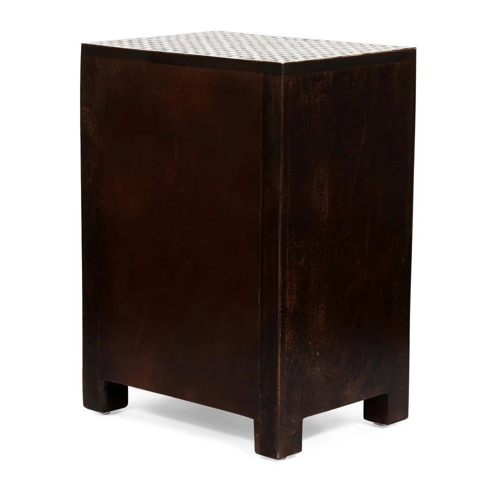 Bonsallo 3-Drawer Dark Walnut Nightstand (24.00 in. x 17.00 in. x 12.00 in.) by Noble House - Image 4