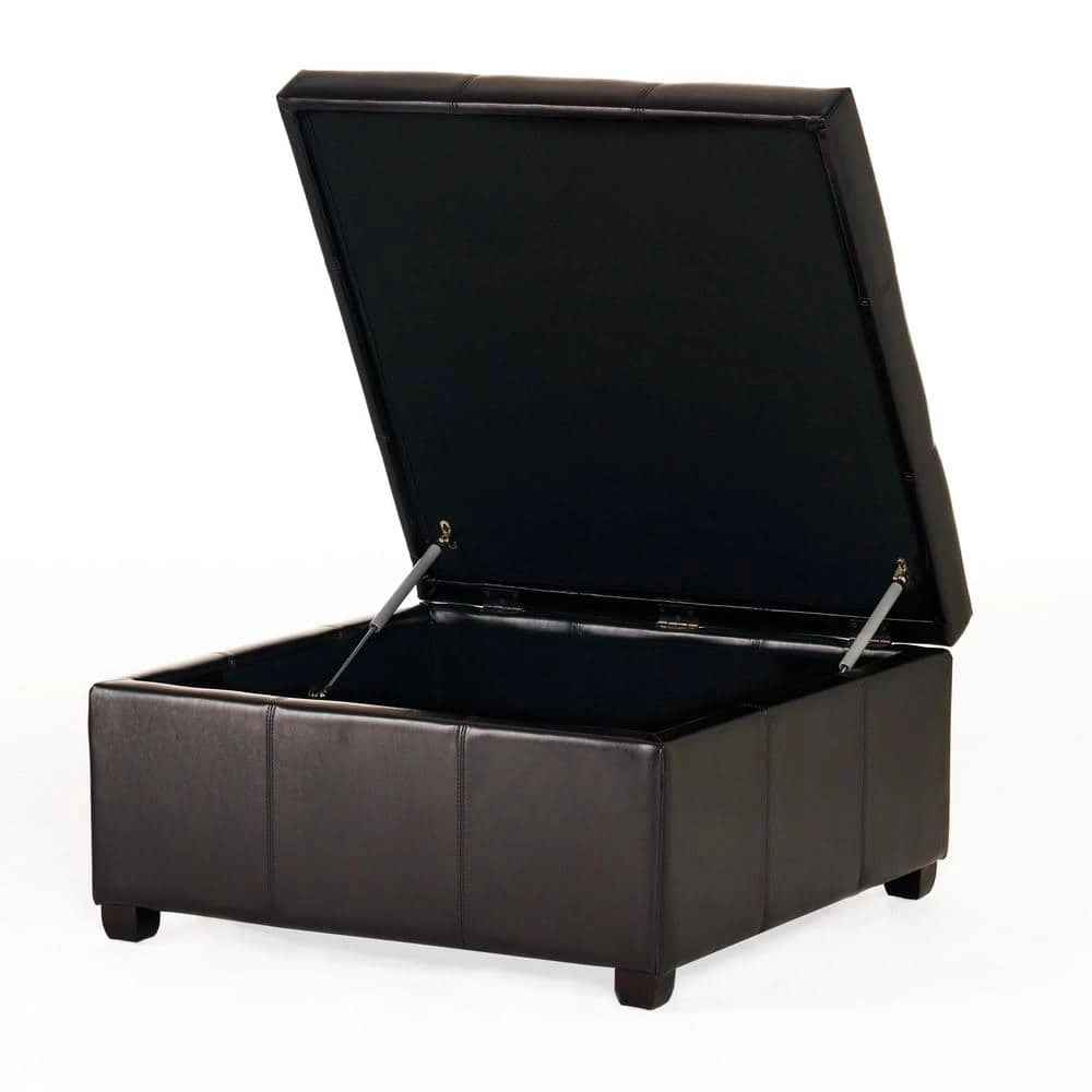 Carlsbad Espresso Brown Storage Ottoman by Noble House - Image 10