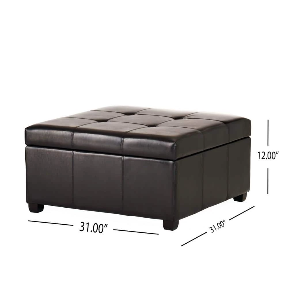 Carlsbad Espresso Brown Storage Ottoman by Noble House - Image 5