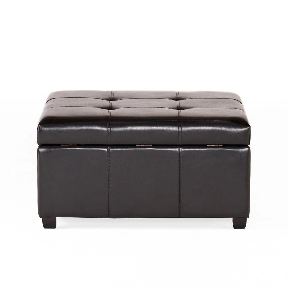 Carlsbad Espresso Brown Storage Ottoman by Noble House - Image 9