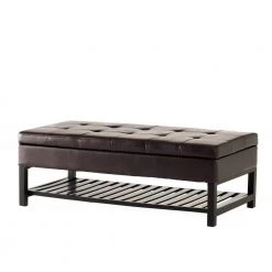 Miriam Espresso Storage and Bottom Rack Ottoman by Noble House