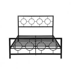 Francoise Black Queen Wrought Iron Bed Frame by Noble House