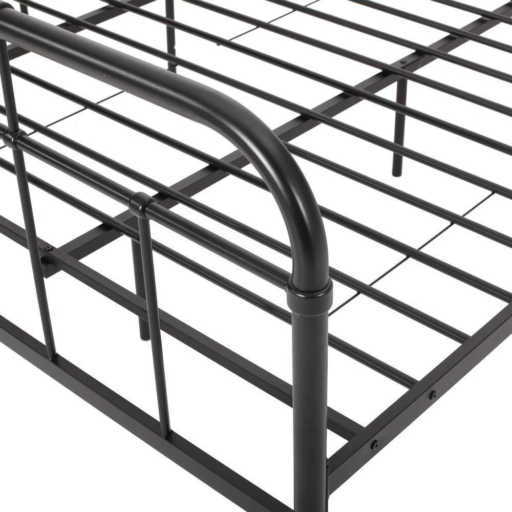 Berthoud Flat Black Metal King Bed Frame by Noble House - Image 5