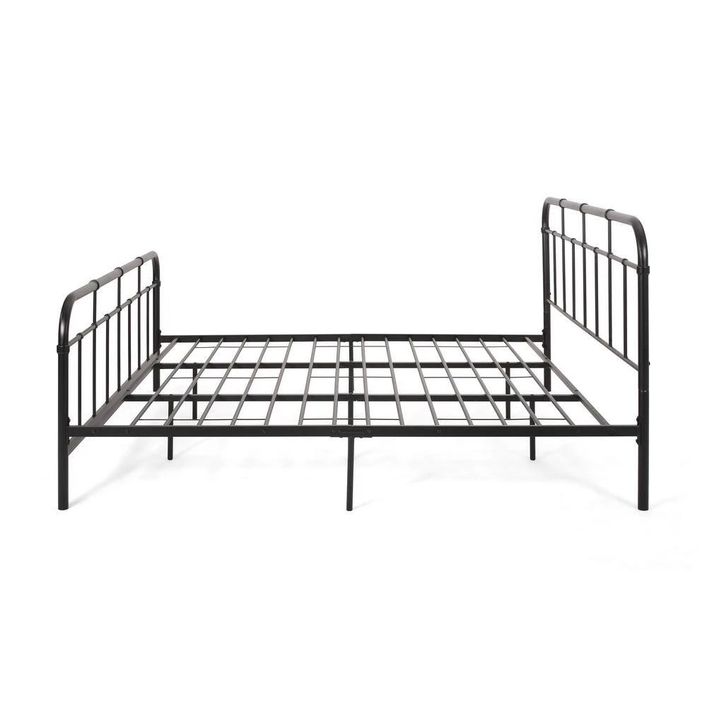 Berthoud Flat Black Metal King Bed Frame by Noble House - Image 2