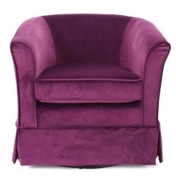 Cecilia Fuchsia New Velvet Swivel Chair by Noble House