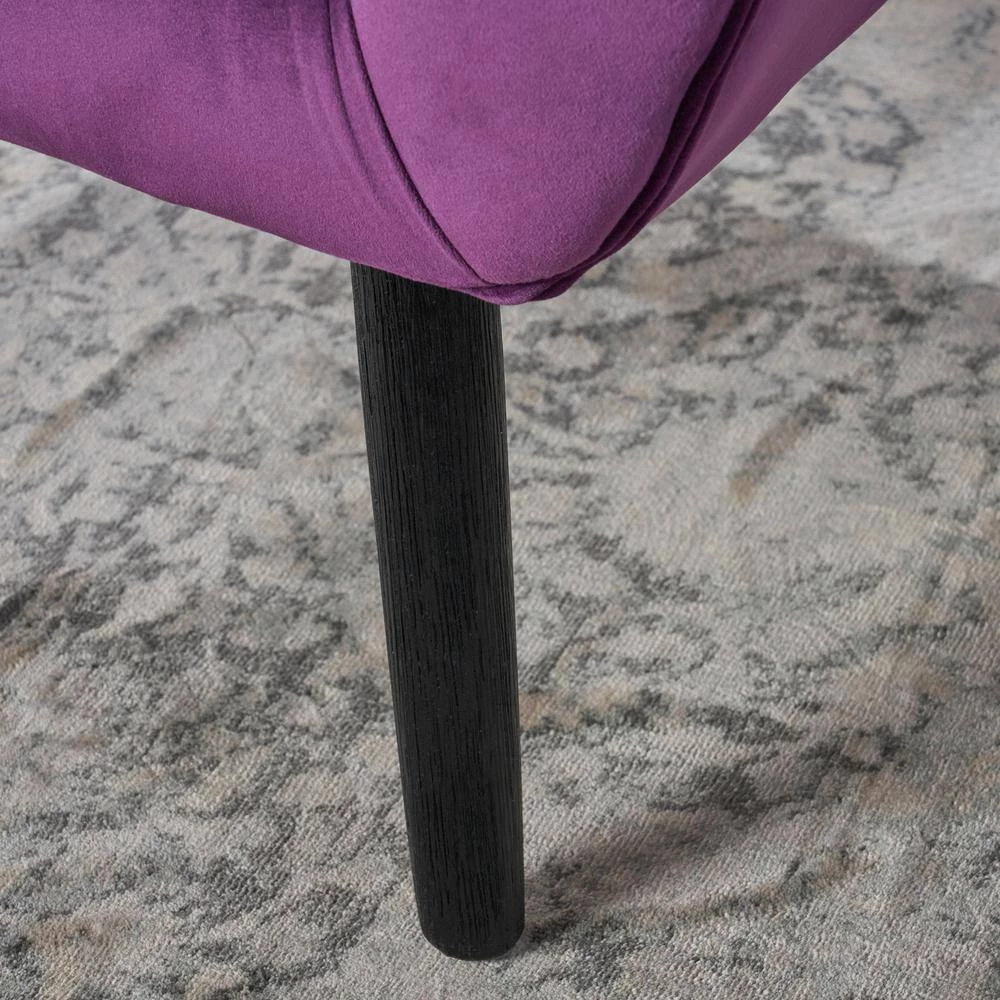 Seigfried Fuchsia New Velvet Tufted Arm Chair by Noble House - Image 6