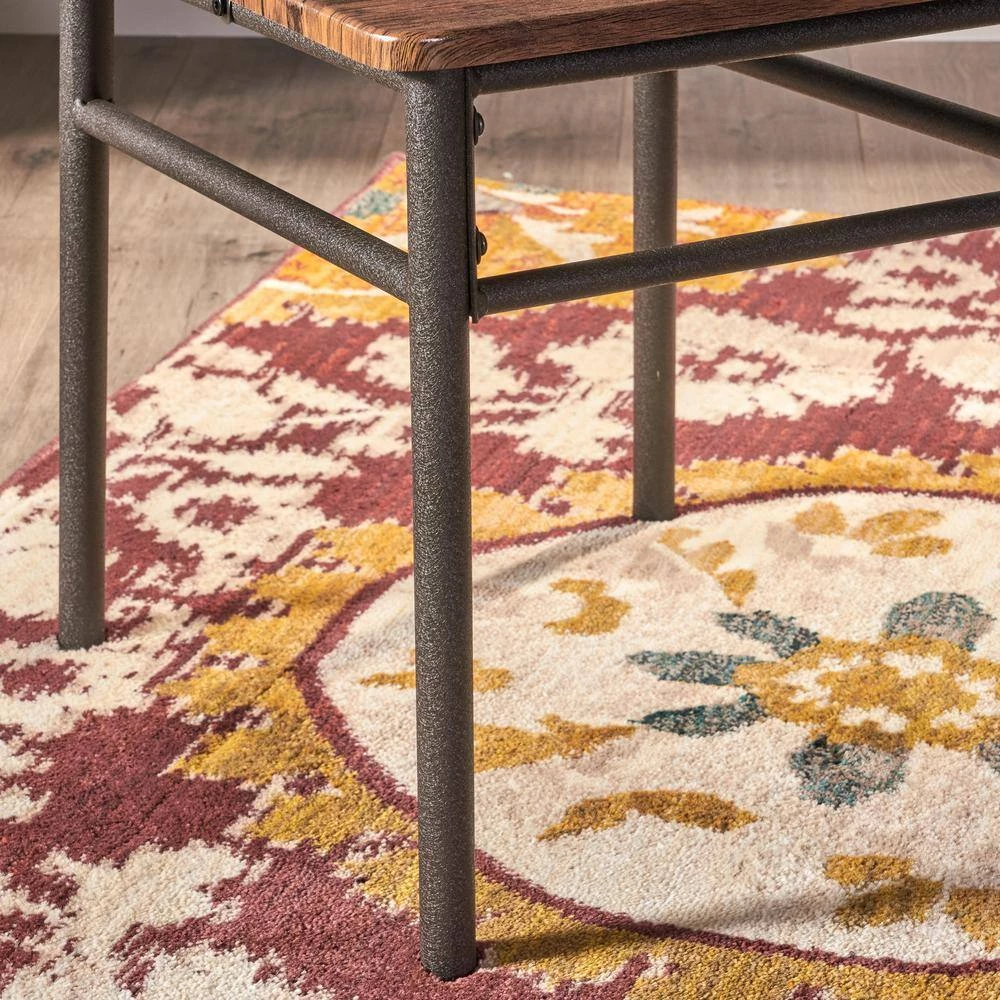 Balthazar Industrial Gray Steel and Brown Faux Wood Chairs (Set of 2) by Noble House - Image 4