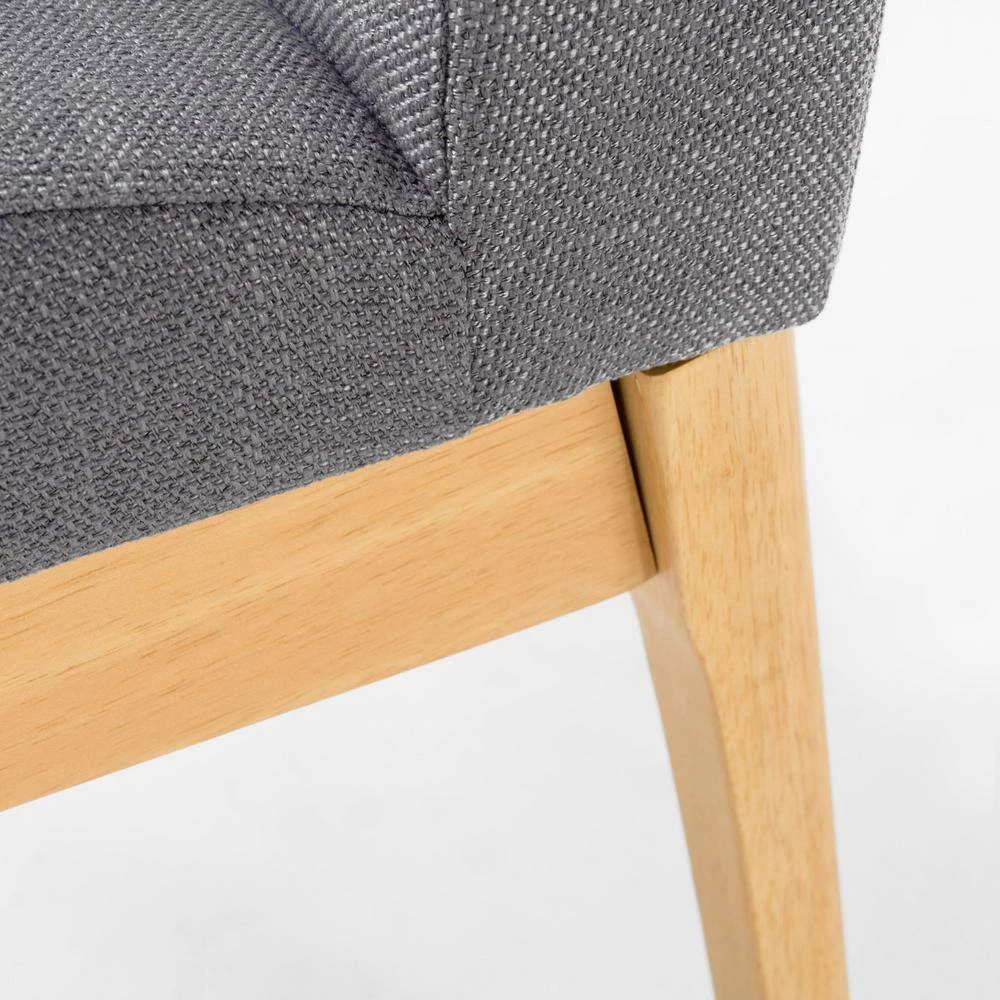 Kwame Dark Grey and Oak Dining Chairs (Set of 2) by Noble House - Image 6