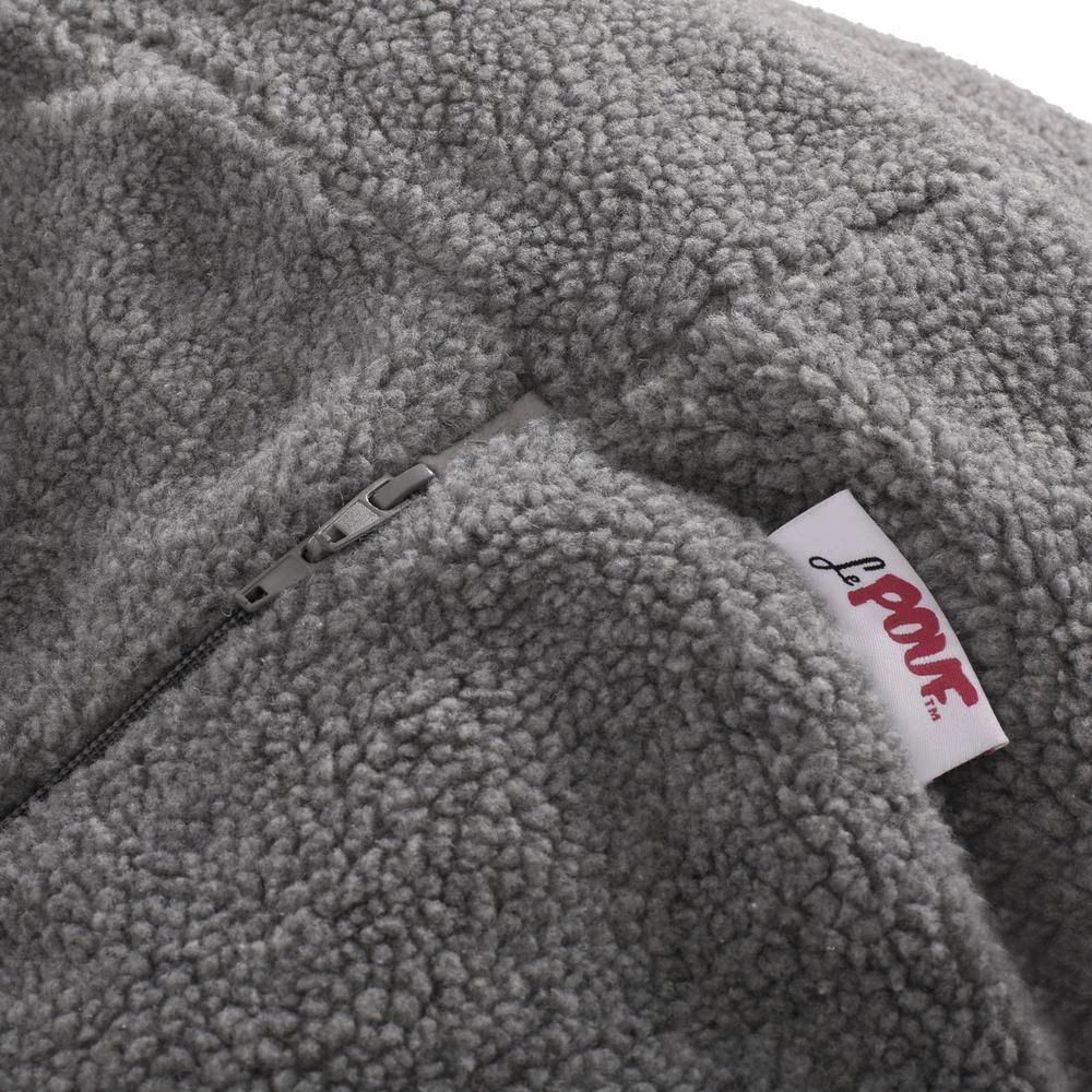 Mead Gray-Shearling 5-Foot Bean Bag by Noble House - Image 4