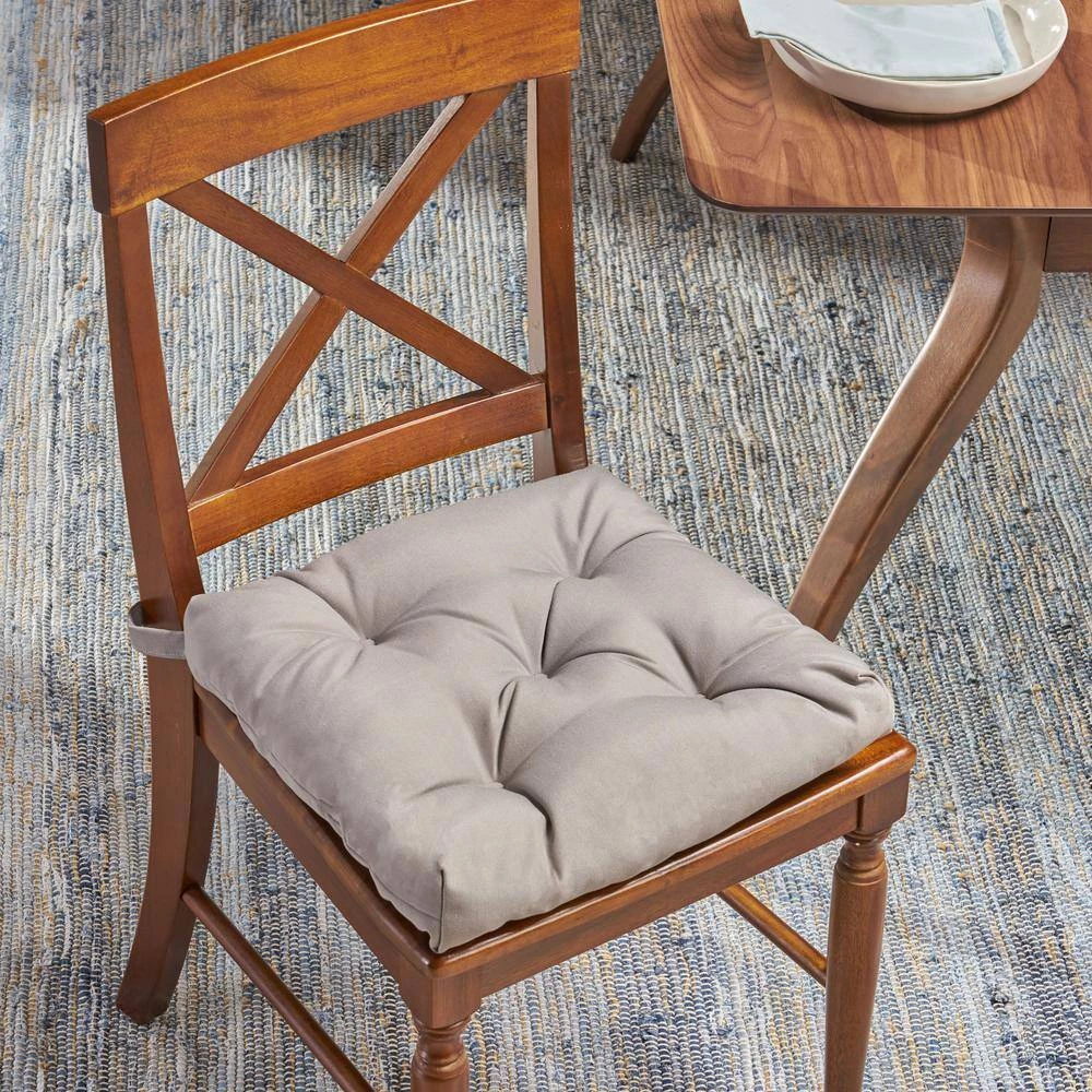 Bandel Grey Tufted Chair Pad by Noble House - Image 4