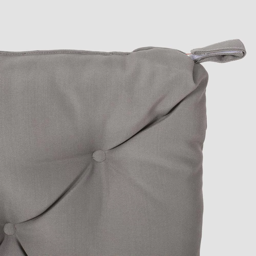 Bandel Grey Tufted Chair Pad by Noble House - Image 3