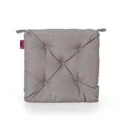 Bandel Grey Tufted Chair Pad by Noble House