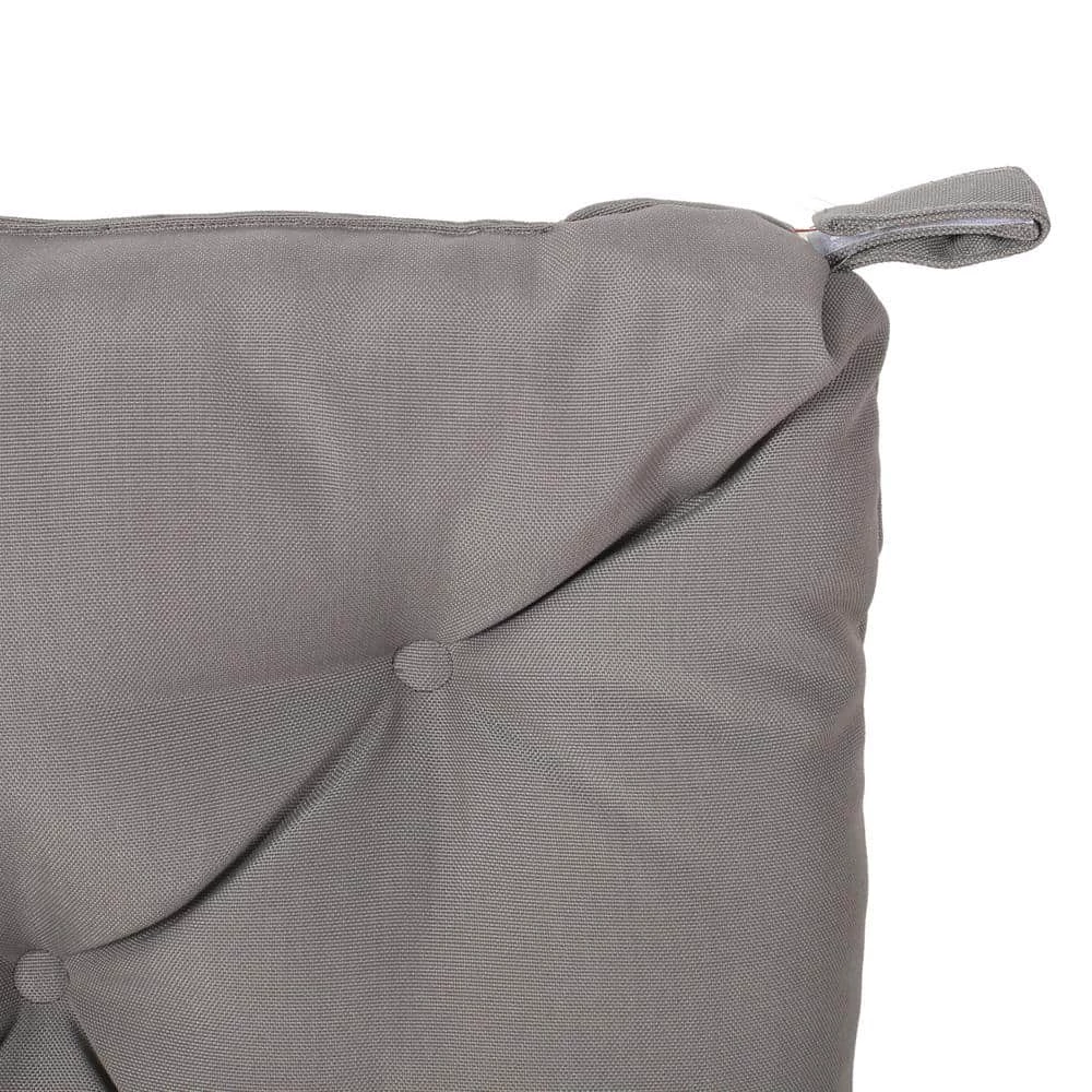 Bandel Grey Tufted Chair Pad by Noble House - Image 2