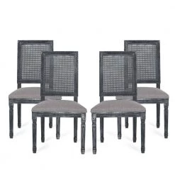 Beckstrom Gray Upholstered Dining Chair (Set of 4) by Noble House