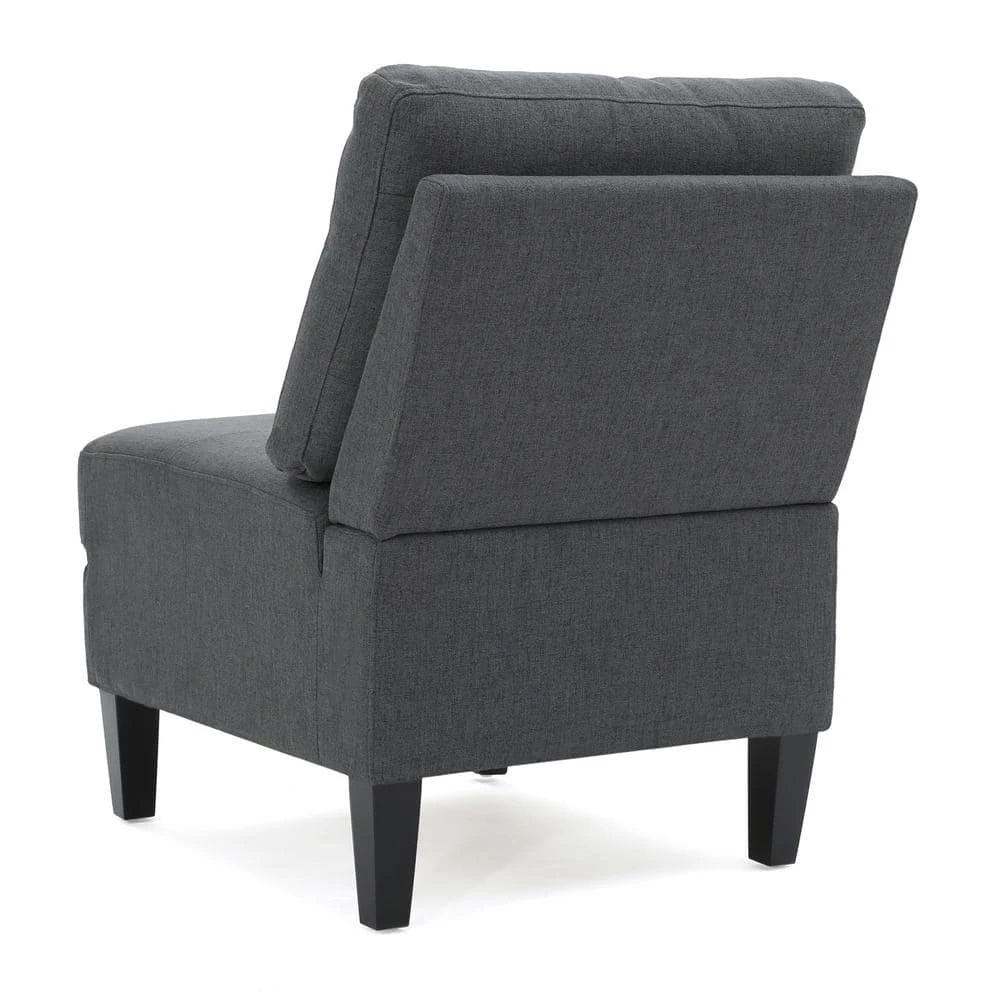 Gray Fabric 5-Seater L-Shaped Sectional Sofa with Wood Legs by Noble House - Image 10