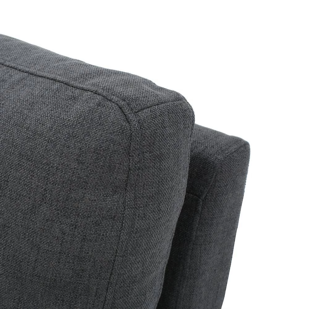 Gray Fabric 5-Seater L-Shaped Sectional Sofa with Wood Legs by Noble House - Image 9