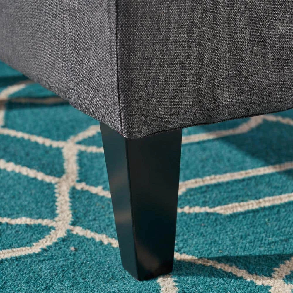 Gray Fabric 5-Seater L-Shaped Sectional Sofa with Wood Legs by Noble House - Image 4