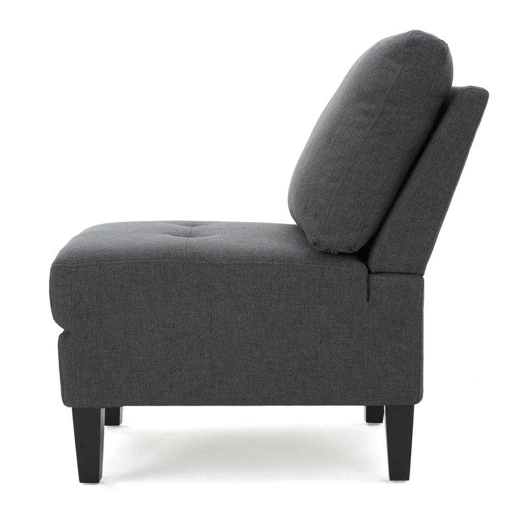 Gray Fabric 5-Seater L-Shaped Sectional Sofa with Wood Legs by Noble House - Image 8