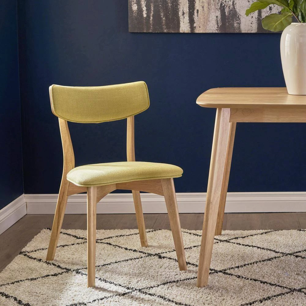 Chazz Green Tea Fabric Upholstered Dining Chair (Set of 2) by Noble House - Image 3