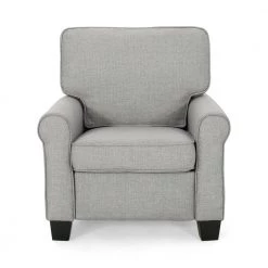 Cornelius Mid-Century Modern Gray Fabric Club Chair by Noble House
