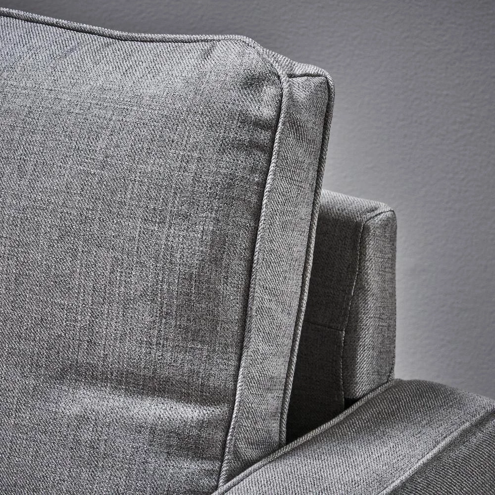Beeman Grey Fabric Upholstered Club Chair by Noble House - Image 8