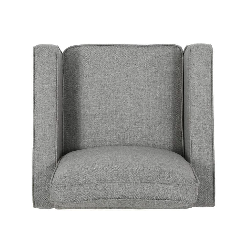 Beeman Grey Fabric Upholstered Club Chair by Noble House - Image 3