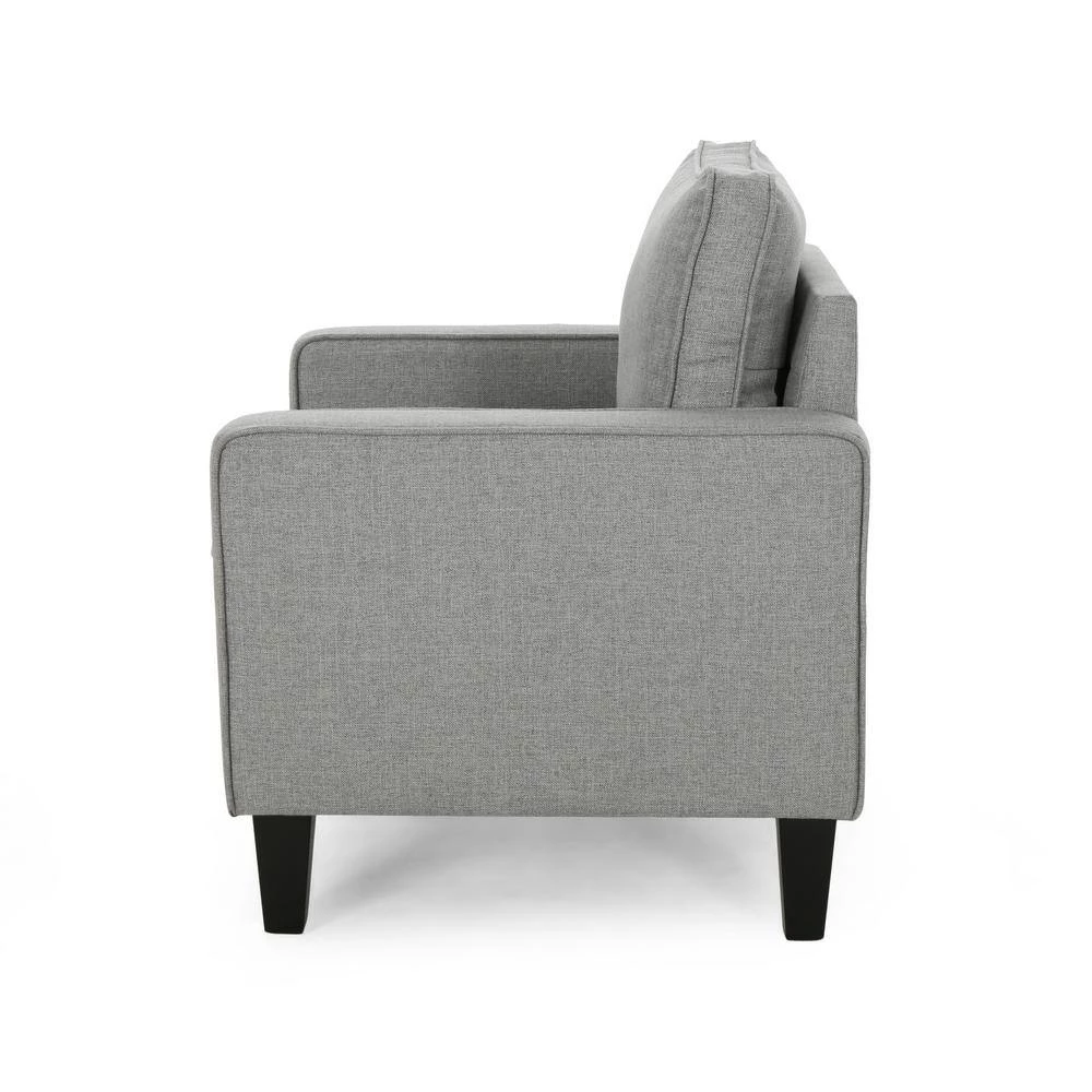 Beeman Grey Fabric Upholstered Club Chair by Noble House - Image 2