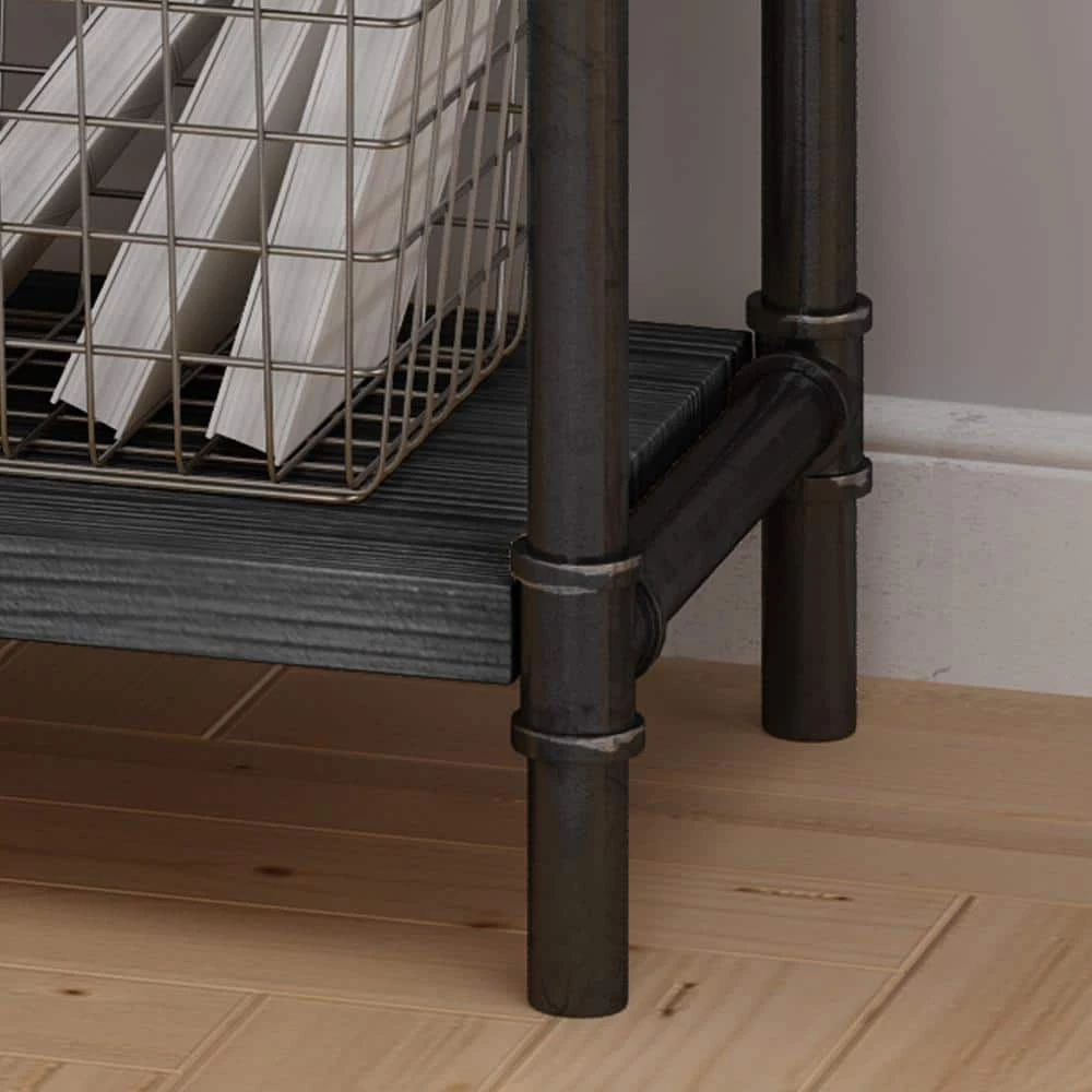 Driscoe 71 in. Grey Metal 5-Shelf Etagere Bookcase with Open Back by Noble House - Image 4