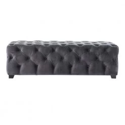 Piper Grey Rectangular Ottoman 15.75 in. x 50.75 in. x 18.75 in. by Noble House