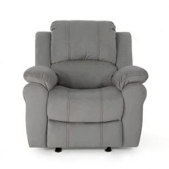 Celestina 39 in. Width Big and Tall Gray Microfiber Wall Hugger Recliner by Noble House