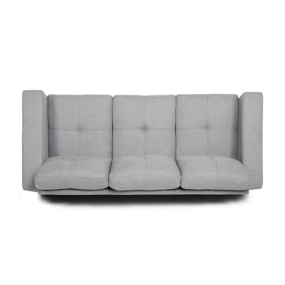 Bowden 76 in. Grey Solid Fabric 3-Seats Lawson Sofa with Removable Cushions by Noble House - Image 3