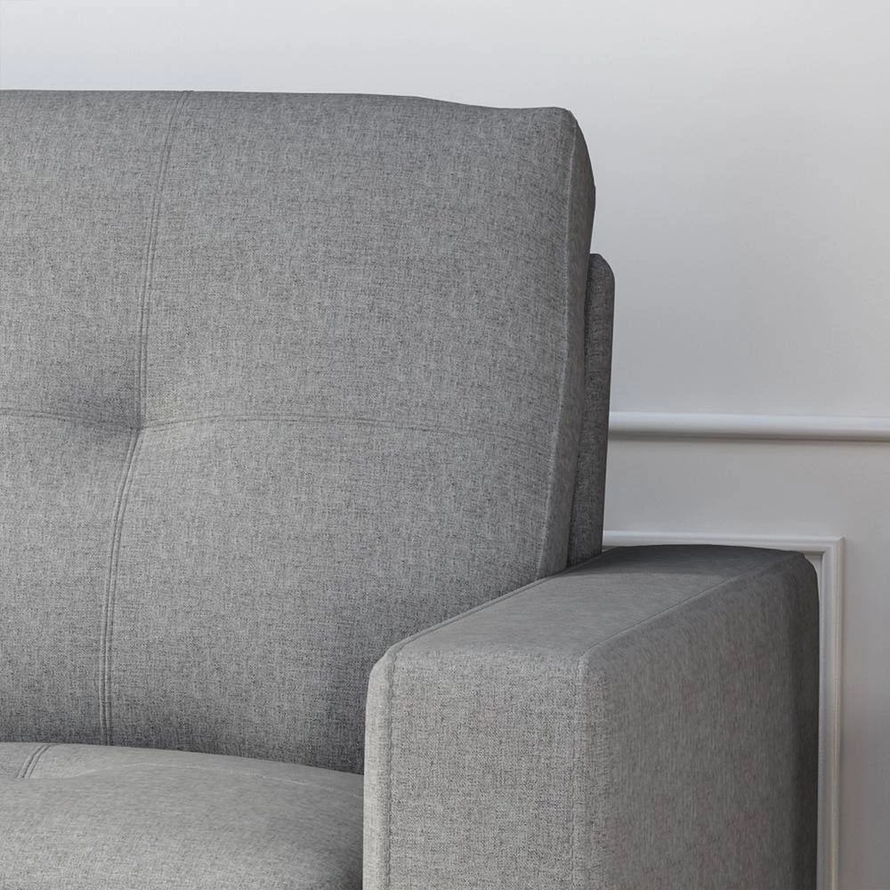 Bowden 76 in. Grey Solid Fabric 3-Seats Lawson Sofa with Removable Cushions by Noble House - Image 5