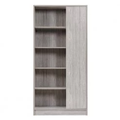 Amelia 64.80 in. Grey Wood 10-Shelf Standard Bookcase by Noble House