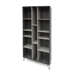Imogen 77 in. Grey Oak Wood 13-Shelf Accent Bookcase by Noble House