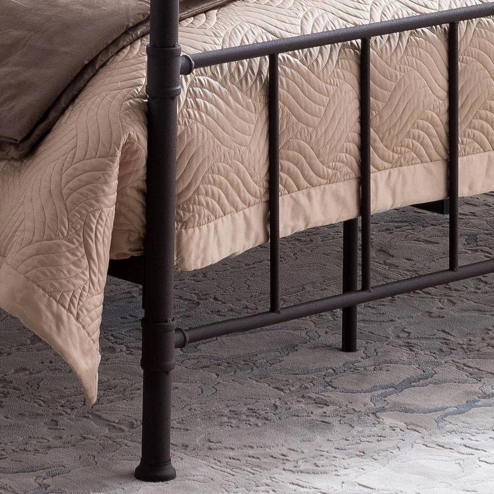 Mowry Industrial King-Size Hammered Copper Iron Bed Frame by Noble House - Image 5