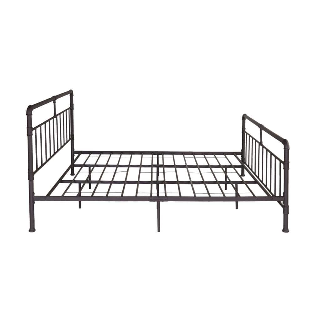 Mowry Industrial King-Size Hammered Copper Iron Bed Frame by Noble House - Image 2