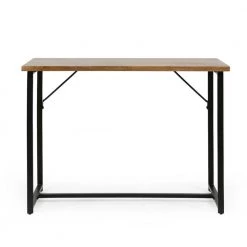Vinton Modern Industrial Handmade Mango Wood Console Table, Honey Brown and Black by Noble House
