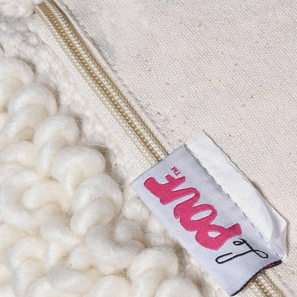 Leif Ivory and Blue Handcrafted Fabric Cube Pouf by Noble House - Image 8