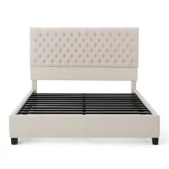 Ivory Fully Upholstered Queen Bed Set by Noble House