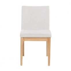 Kwame Light Beige and Oak Dining Chairs (Set of 2) by Noble House
