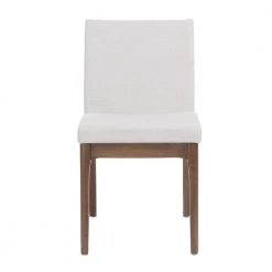 Kwame Light Beige and Walnut Dining Chairs (Set of 2) by Noble House