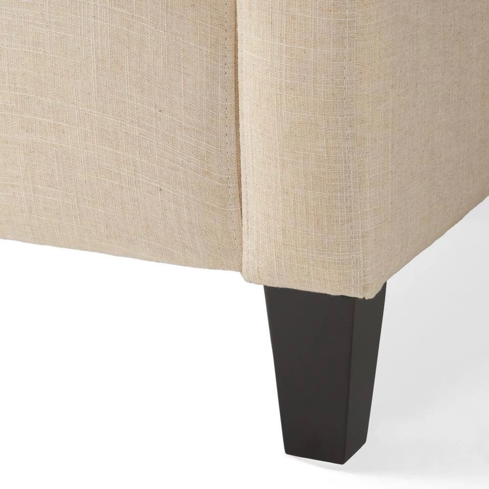 Elaine Light Beige Fabric Tufted Club Chair and Ottoman Set by Noble House - Image 9