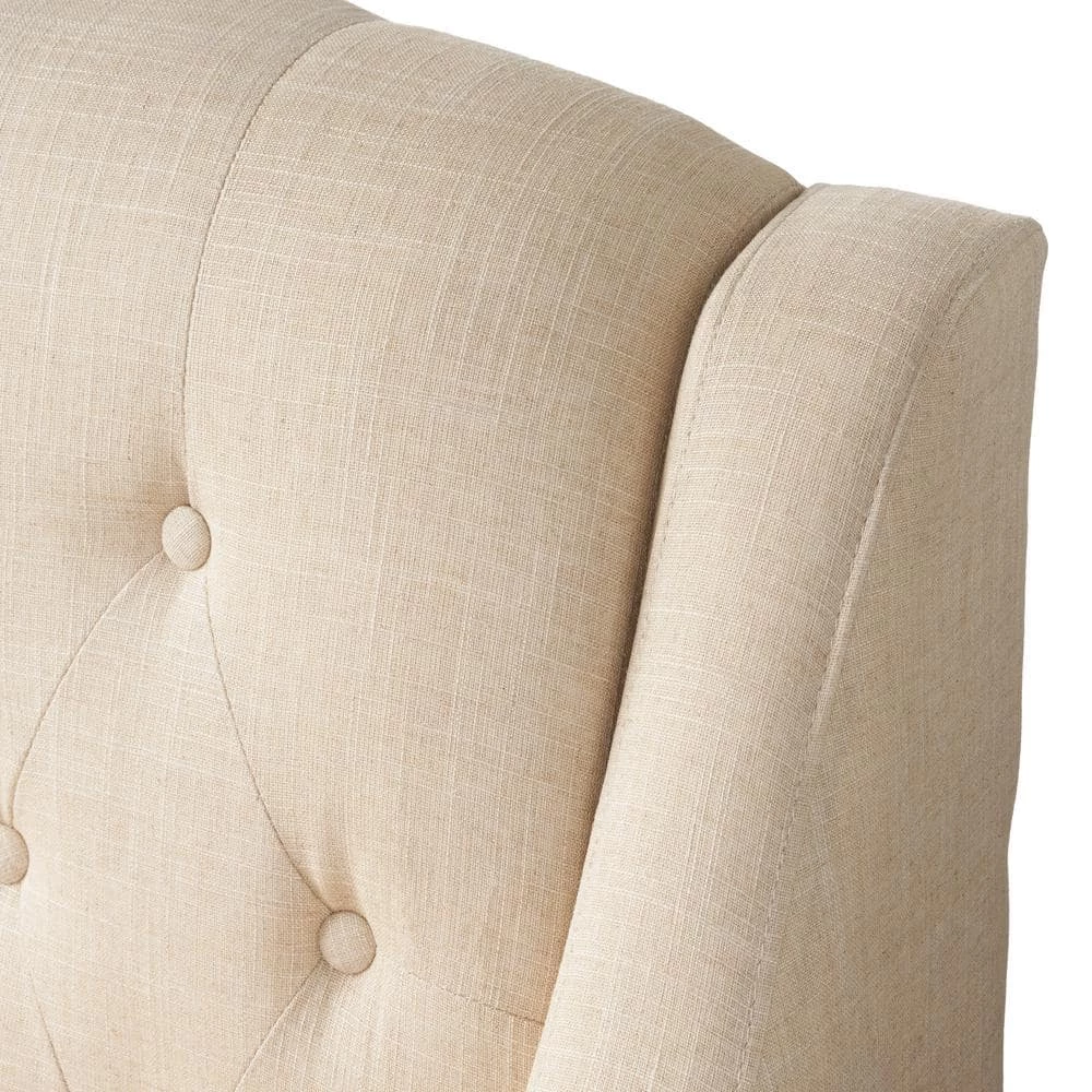 Elaine Light Beige Fabric Tufted Club Chair and Ottoman Set by Noble House - Image 10