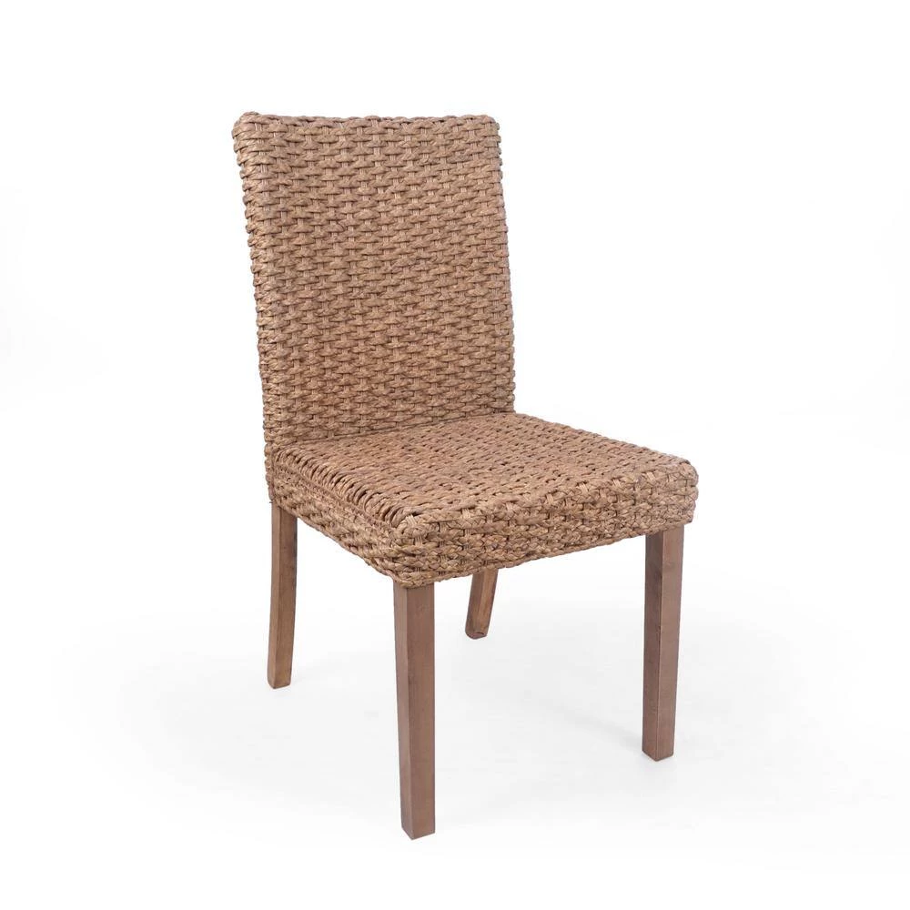 Evertone Light Brown Wicker Stackable Dining Chair (Set of 2) by Noble House - Image 6