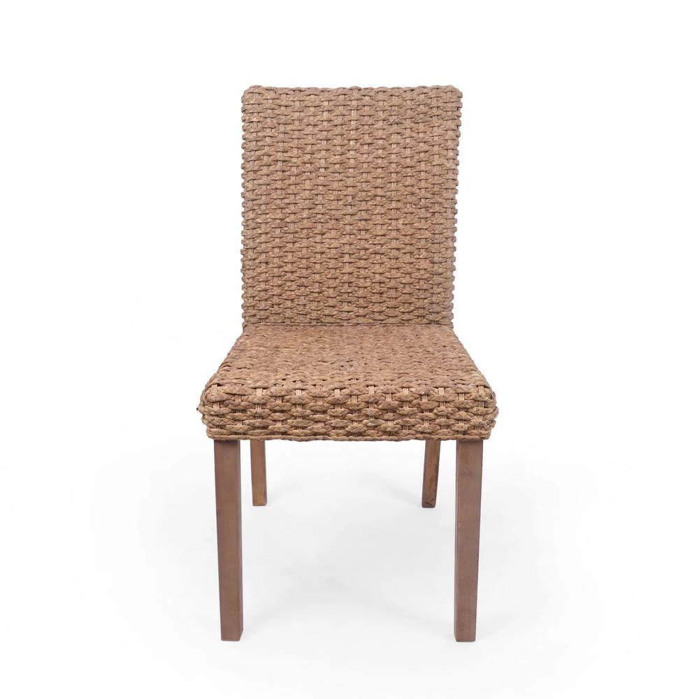 Evertone Light Brown Wicker Stackable Dining Chair (Set of 2) by Noble House - Image 5