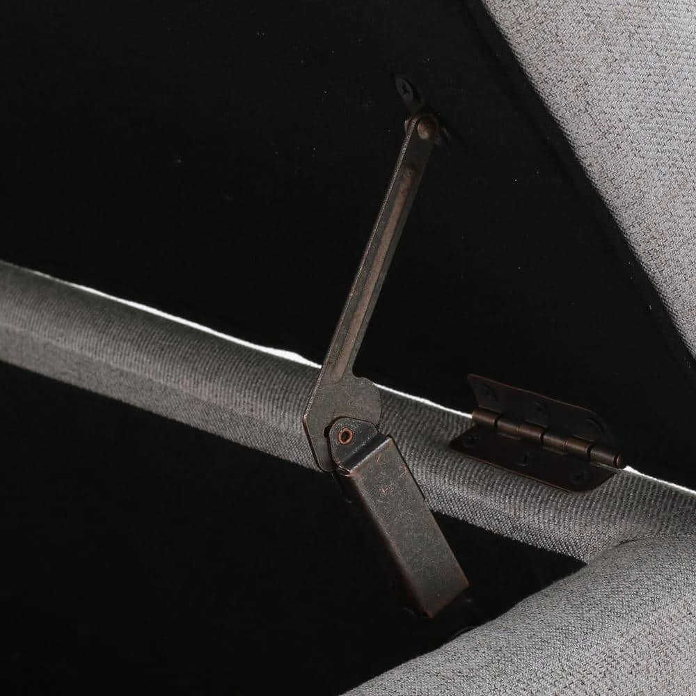 Gable Light Gray Fabric Storage Bench by Noble House - Image 6