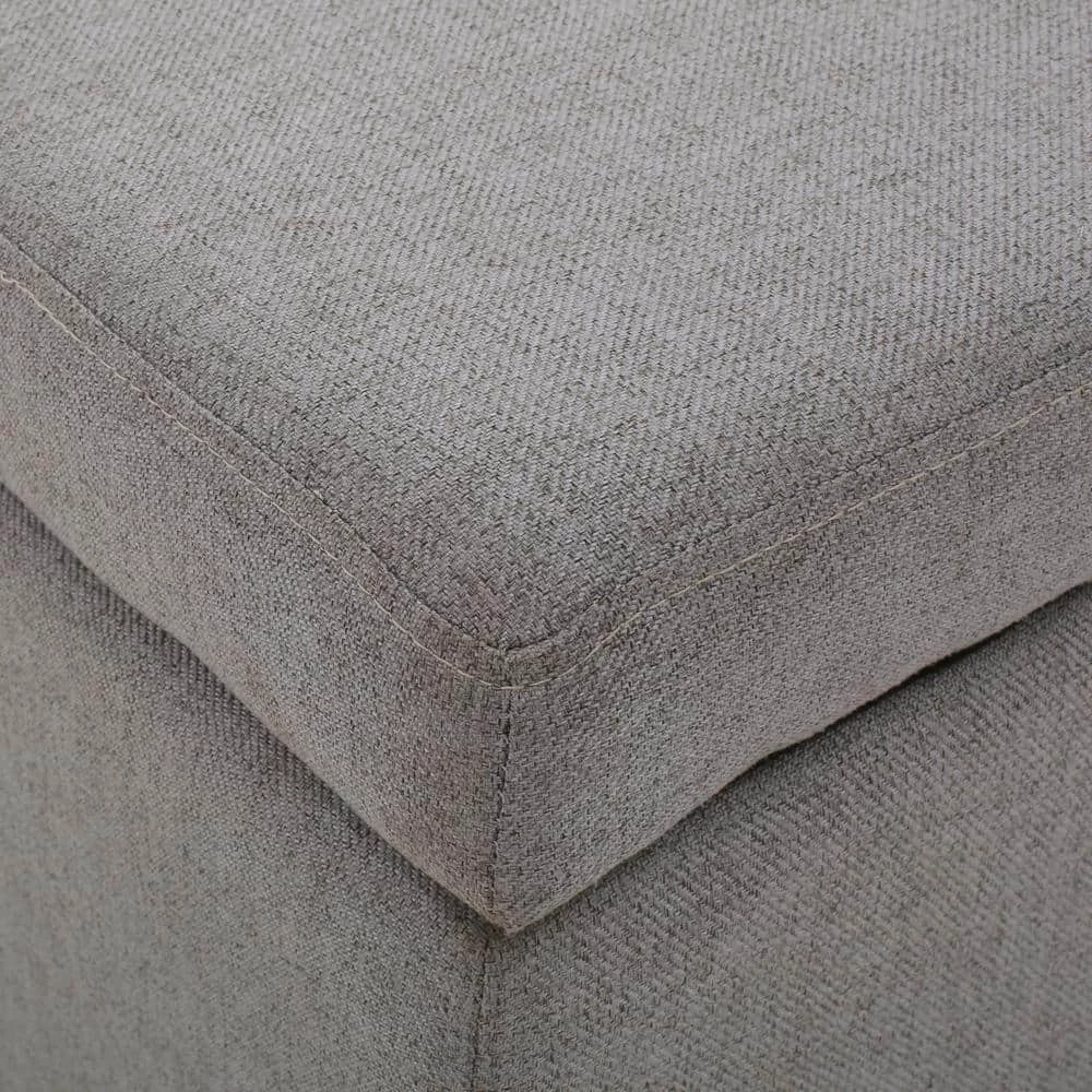 Gable Light Gray Fabric Storage Bench by Noble House - Image 4