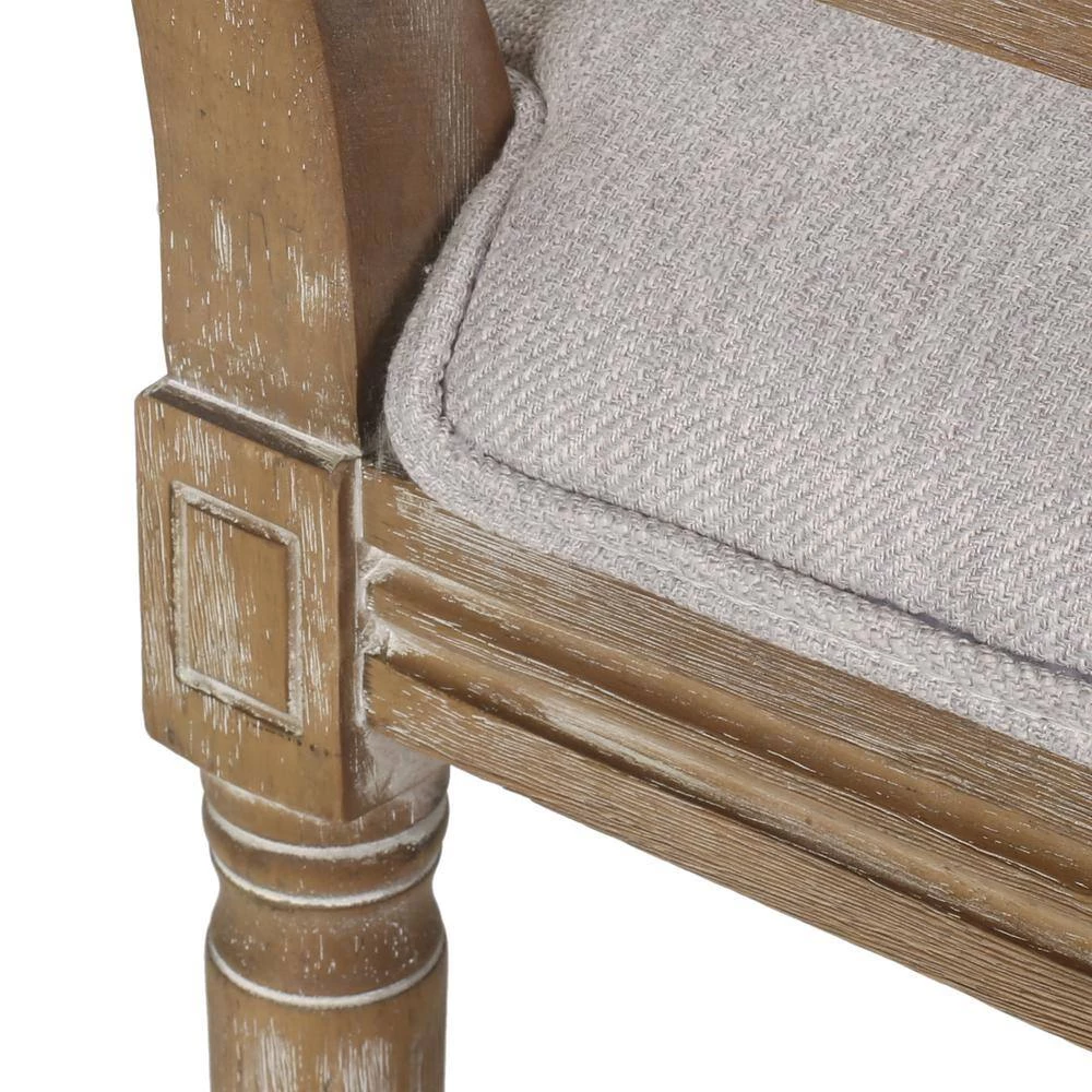 Beckstrom Light Gray and Natural Upholstered Dining Side Chair (Set of 2) by Noble House - Image 7