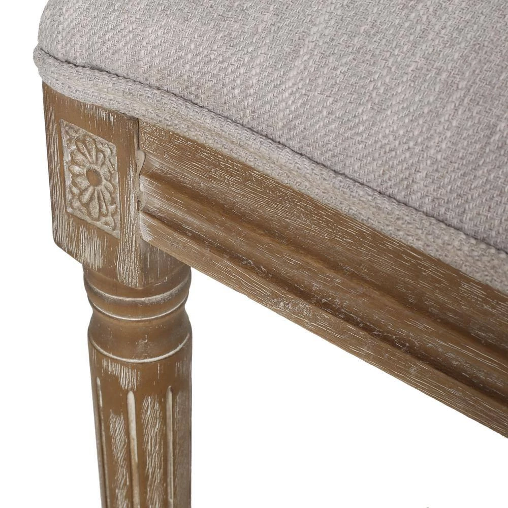 Beckstrom Light Gray and Natural Upholstered Dining Side Chair (Set of 2) by Noble House - Image 8