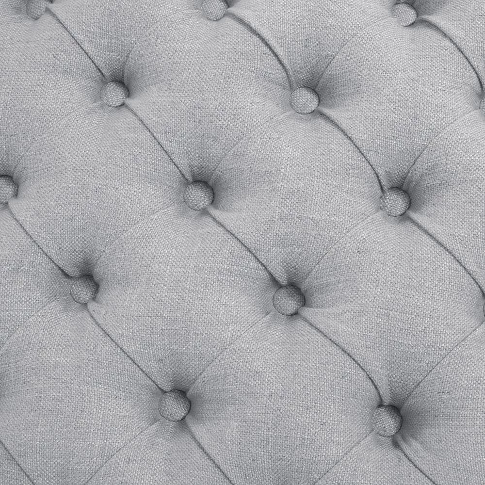 Light Gray Tufted Fabric Armed Storage Bench by Noble House - Image 9